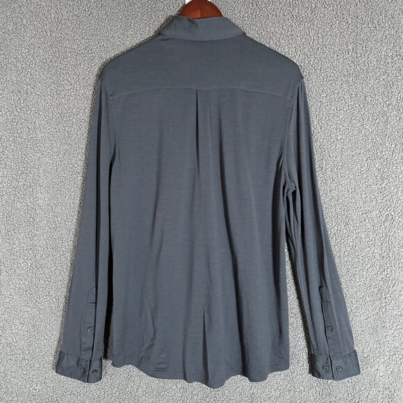 Unbound Merino 100% Wool Button Down Long Sleeve Shirt - Men's Size L - Gray - Picture 3 of 9